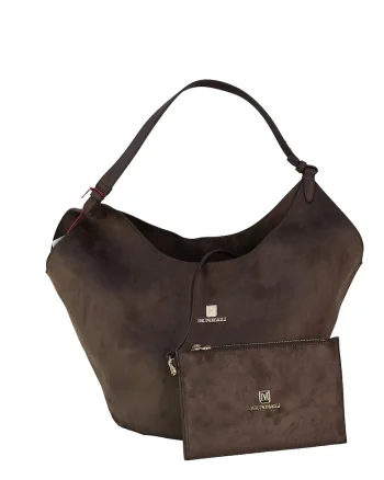Geanta shopper cu etui Marina, Maro inchis