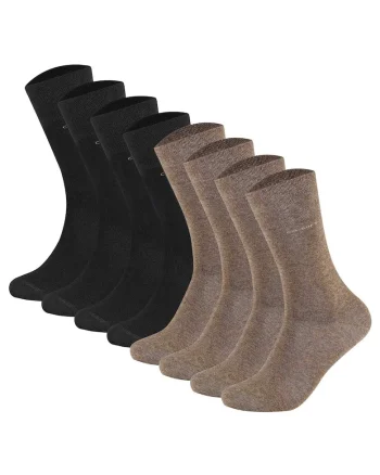 Set de sosete lungi unisex - 8 perechi, Negru/Maro