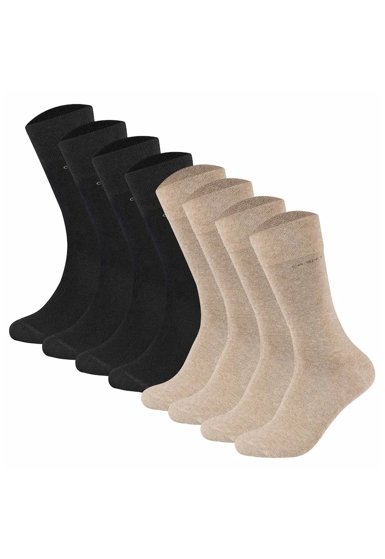 Set de sosete lungi unisex - 8 perechi, Negru/Maro camel