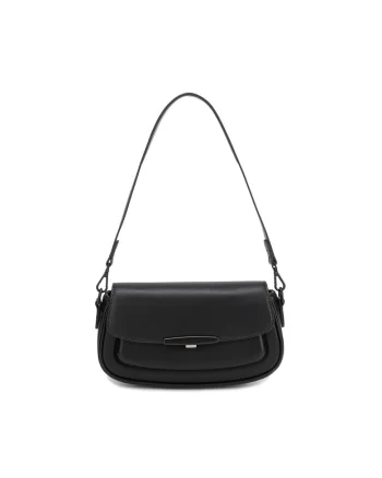 Geanta de umar cu clapa Lisandra Chic, Negru