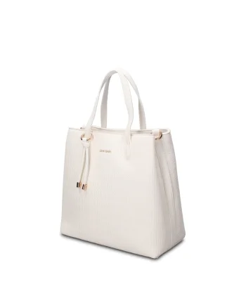Geanta shopper din piele ecologica Oriana Chic, Alb