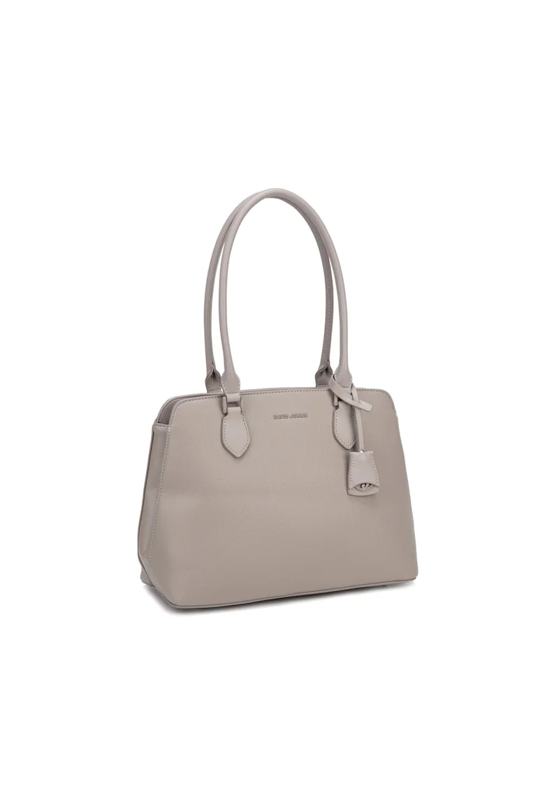 Geanta shopper din piele ecologica Elora, Maro taupe deschis