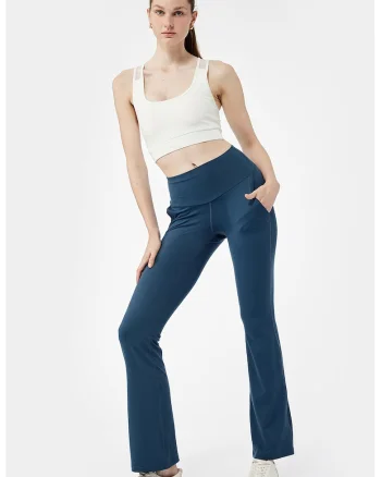Colanti evazati cu croiala slim-fit, Albastru inchis