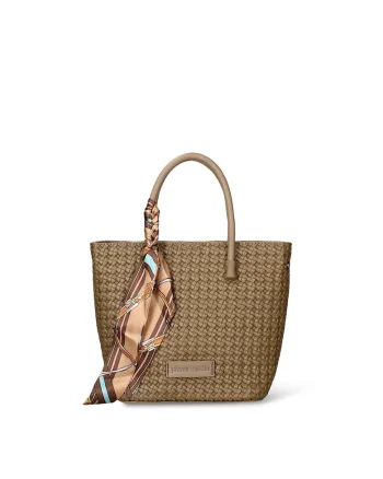 Geanta shopper de piele ecologica Emberly Pro, Verde masliniu