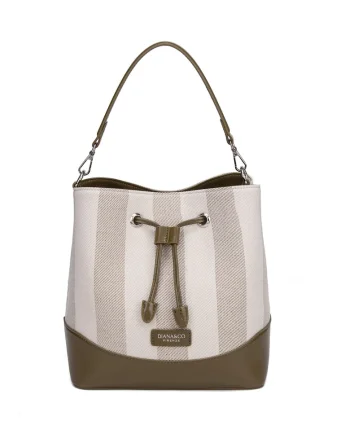 Geanta bucket de piele ecologica Eulalia Lux, Gri/Kaki inchis