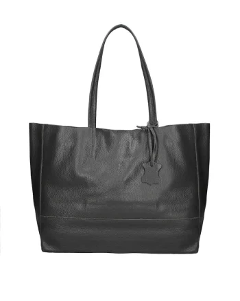Geanta shopper de piele Ciel, Negru