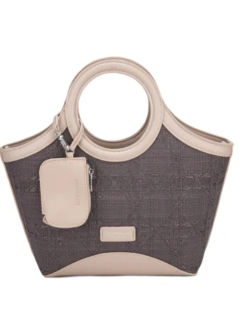 Geanta tote in doua nuante Novara Plus, Bej