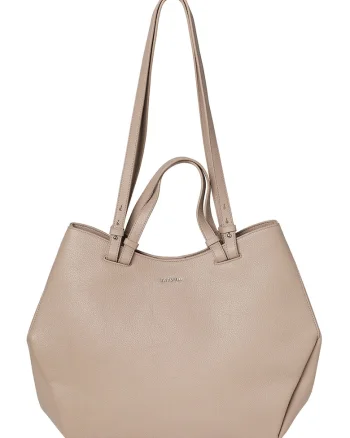 Geanta shopper din piele cu etui, Roz prafuit