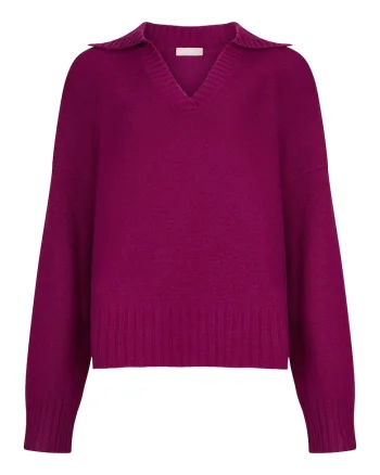 Pulover din lana si casmir, Violet