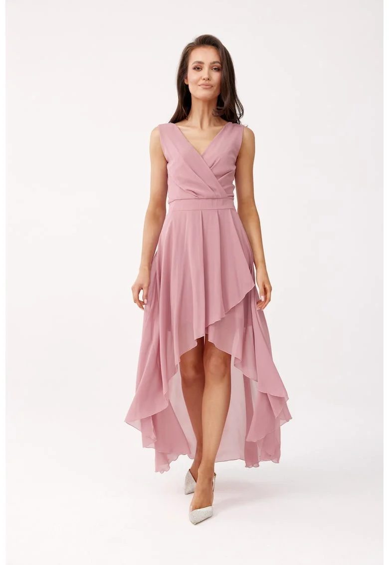 Rochie Nelly cu croiala asimetrica si fara maneci