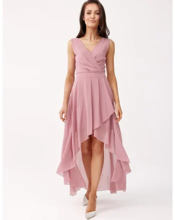 Rochie Nelly cu croiala asimetrica si fara maneci