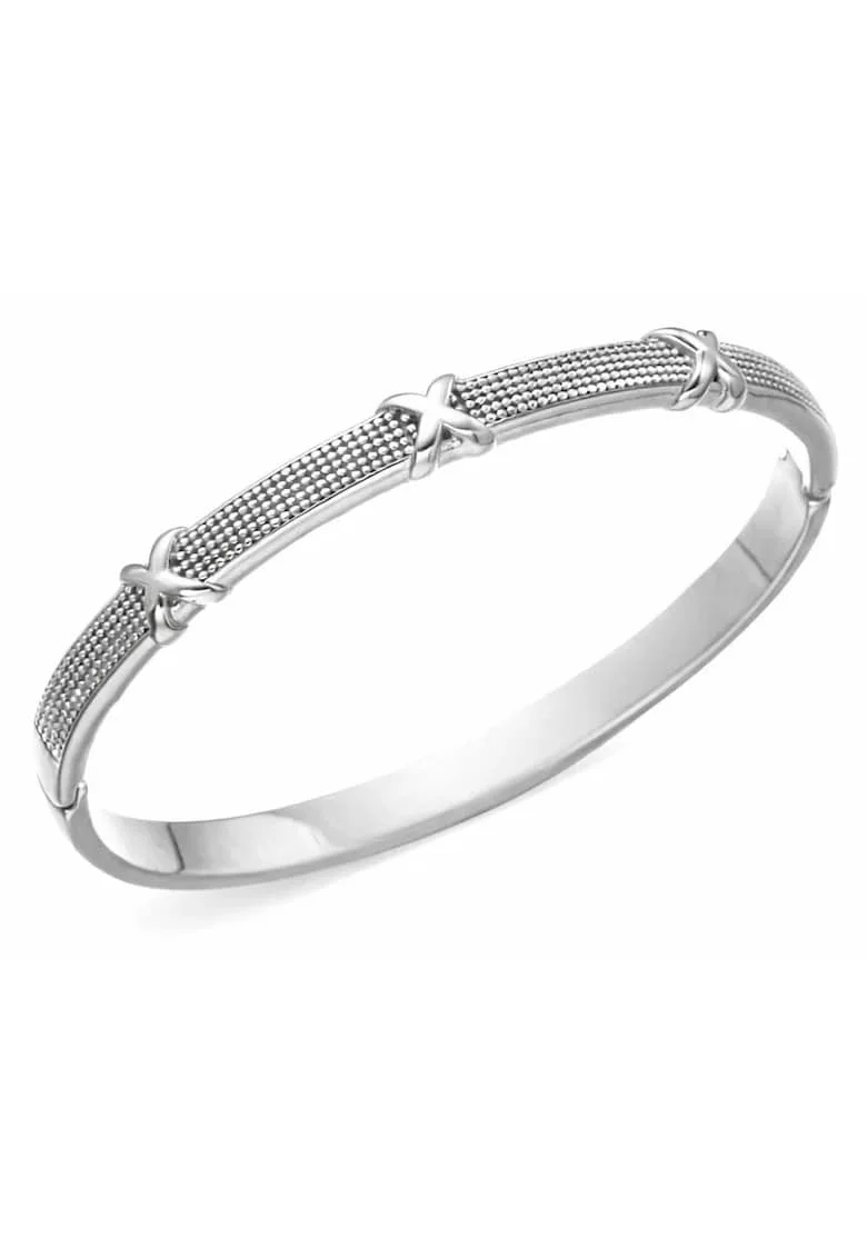 Bratara bangle,  din otel inoxidabil, suflata cu aur 18k, 6cm diametru, 6mm grosime