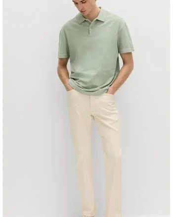 Tricou polo lejer din bumbac, Verde fistic
