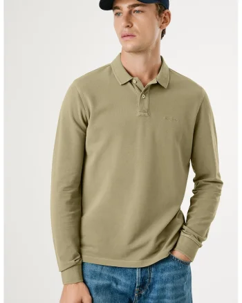 Bluza polo de bumbac, Kaki
