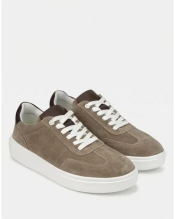 Pantofi barbati din piele intoarsa taupe