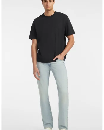 Tricou supradimensionat cu maneci cazute, Negru