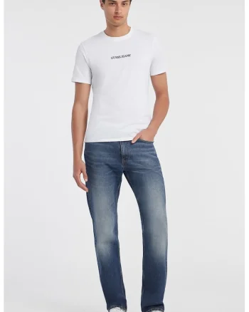 Tricou din bumbac cu imprimeu logo, Negru/Alb optic