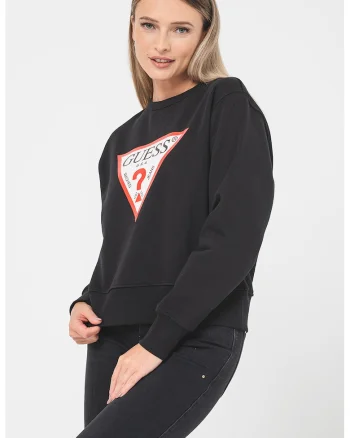 Bluza de trening cu imprimeu logo, Negru/Rosu stins/Alb optic