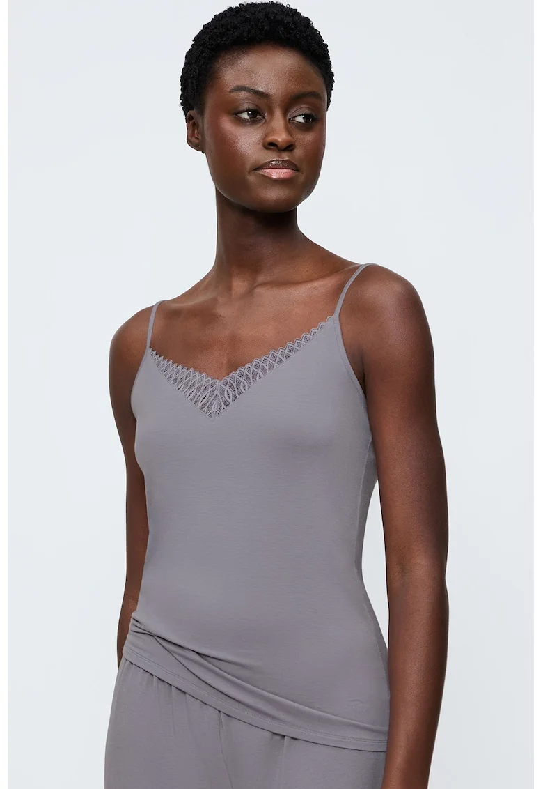 Top de pijama Aura Spotlight, Gri deschis