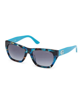 Ochelari de soare wrap cu model, Negru/Turcoaz