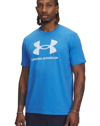 Tricou lejer cu imprimeu logo, Albastru pastel/Alb optic