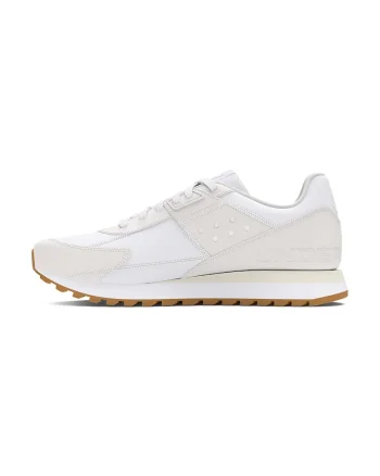 Pantofi sport Essential Runner cu garnituri de piele, Alb optic/Caramel/Bej deschis