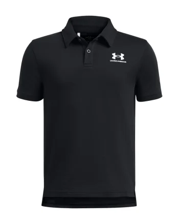 Tricou polo din amestec de bumbac cu logo, Negru
