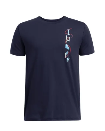 Tricou regular fit cu imprimeu grafic pe spate, Galben pal/Bleumarin
