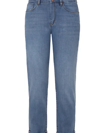 Blugi slim-fit cu talie medie, Albastru prafuit