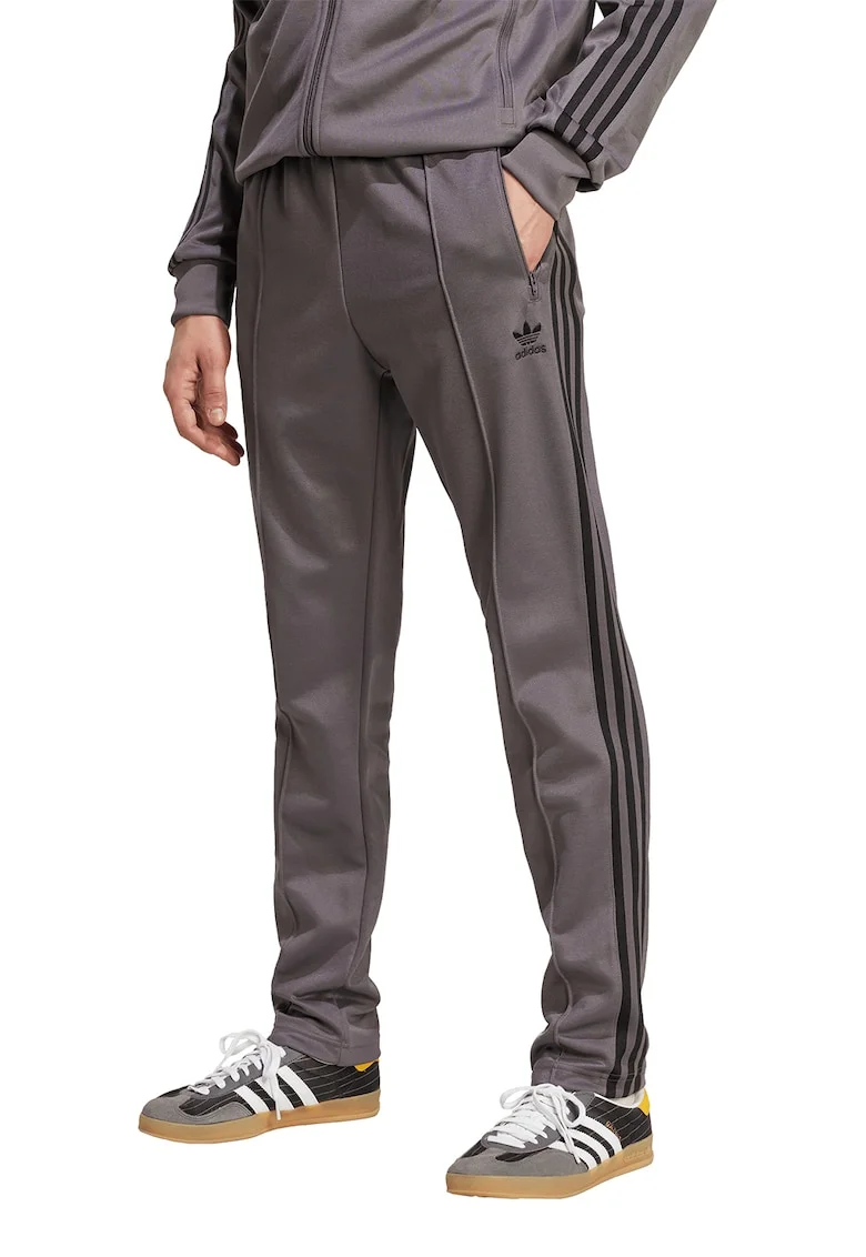 Pantaloni de trening cu croiala conica Classic, Negru/Gri inchis