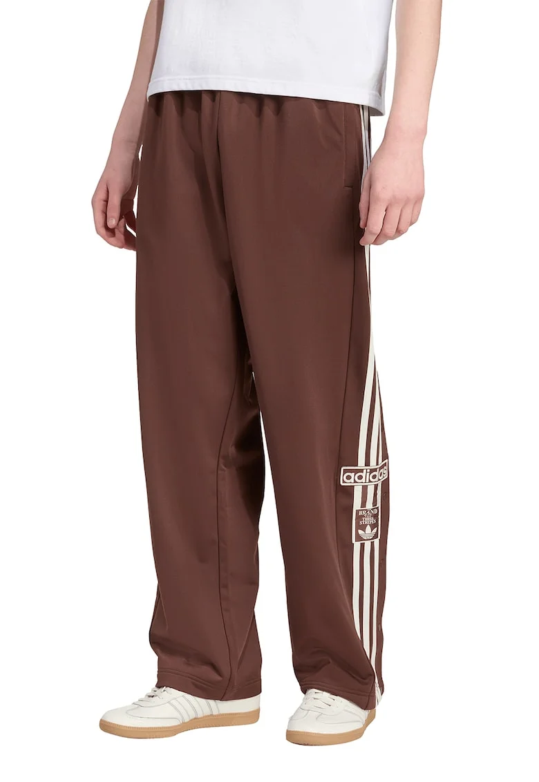 Pantaloni de trening drepti cu slituri laterale, Alb/Maro