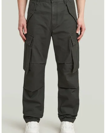 Pantaloni cargo cu talie medie, Gri inchis