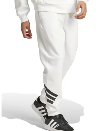 Pantaloni de trening din amestec de bumbac cu logo, Alb/Negru