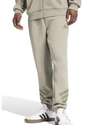 Pantaloni de trening din amestec de bumbac cu logo, Kaki