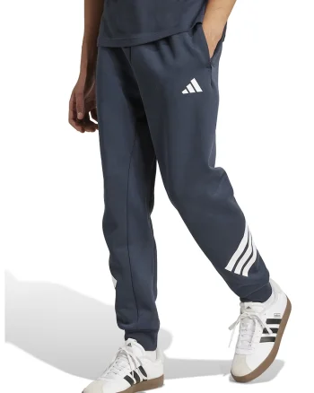 Pantaloni de trening din amestec de bumbac cu logo, Alb/Bleumarin