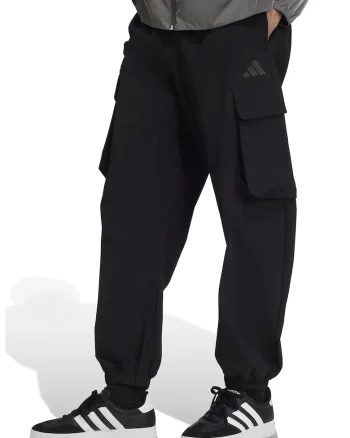 Pantaloni cargo cu talie ajustabila, Negru