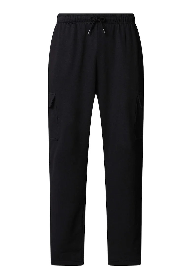 Pantaloni drepti cu talie ajustabila si buzunare laterale cu clapa, Negru