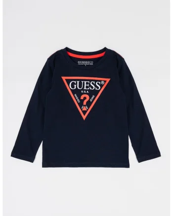 Bluza de bumbac organic cu imprimeu logo, Bleumarin