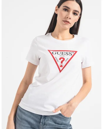 Tricou din bumbac cu imprimeu logo, Rosu/Alb