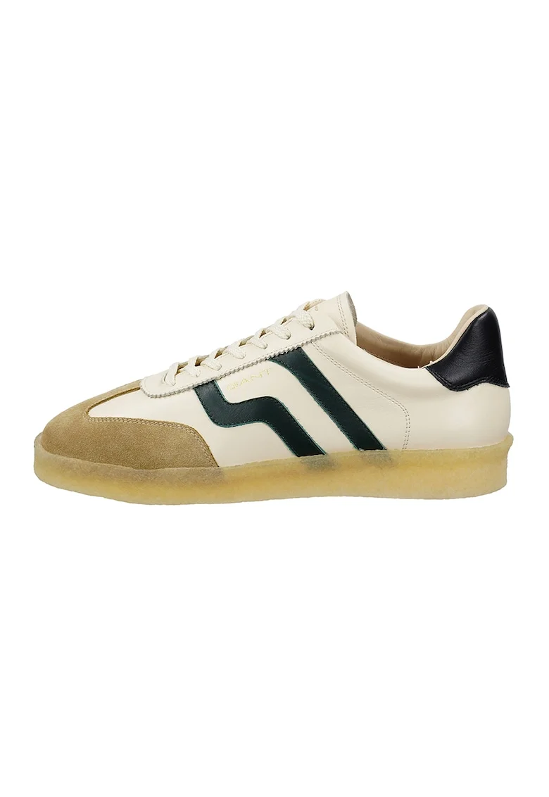 Pantofi sport cu garnituri din piele intoarsa Crepmo, Negru/Crem/Bej deschis