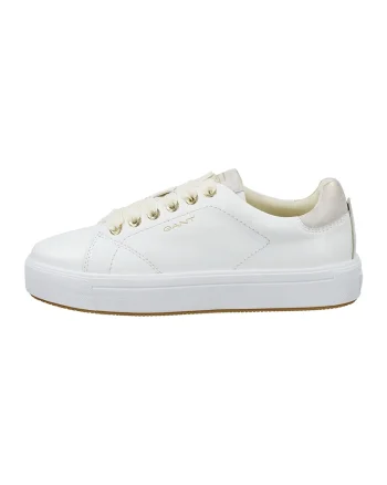 Pantofi sport din piele cu model uni Avino, Auriu/Alb murdar