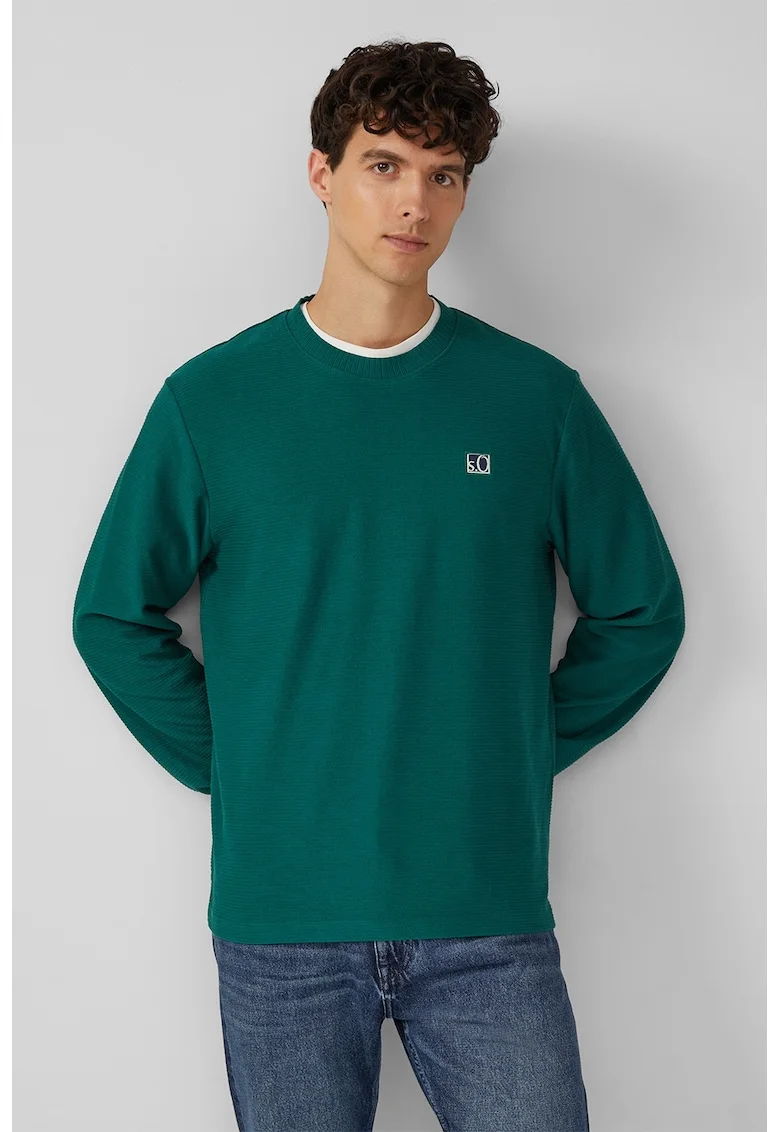 Bluza de trening lejera cu decolteu la baza gatului, Verde englez