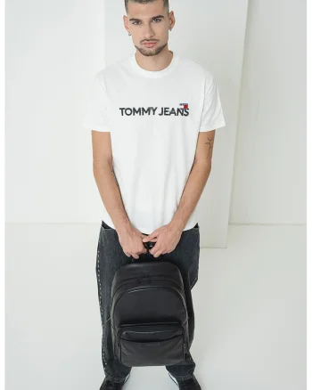 Tricou de bumbac cu imprimeu logo, Alb/Negru