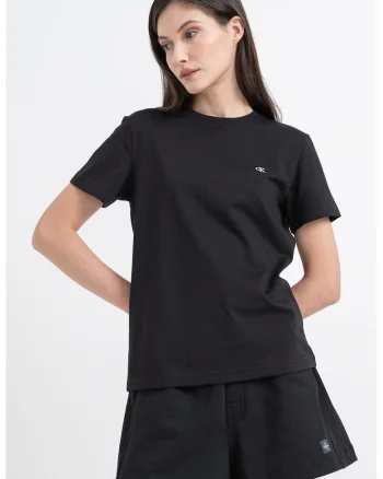 Tricou din bumbac cu logo brodat, Negru