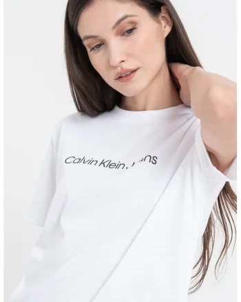 Tricou de bumbac cu logo, Alb