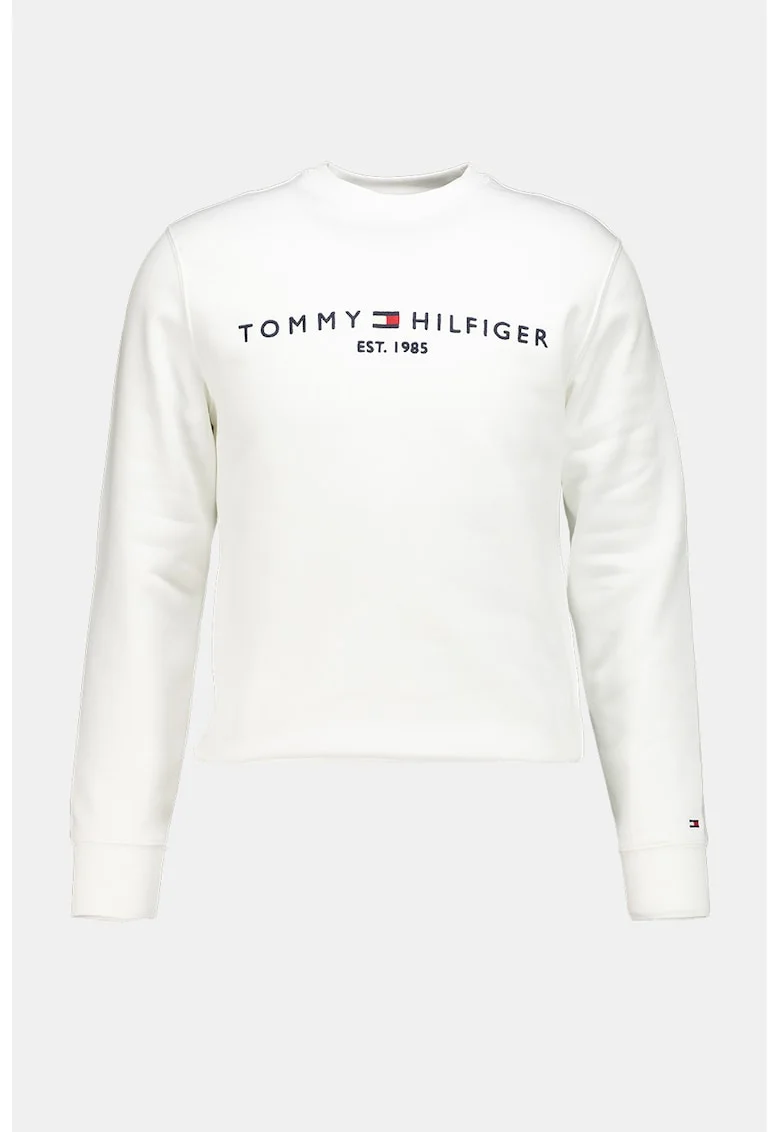 Bluza de trening din amestec de bumbac organic cu logo, Negru/Alb optic