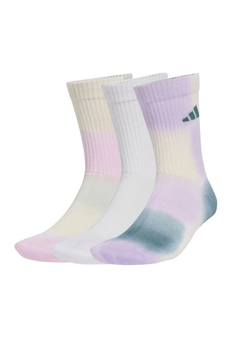 Set de sosete lungi unisex cu model tie dye - 3 Perechi, Verde/Galben/Lila