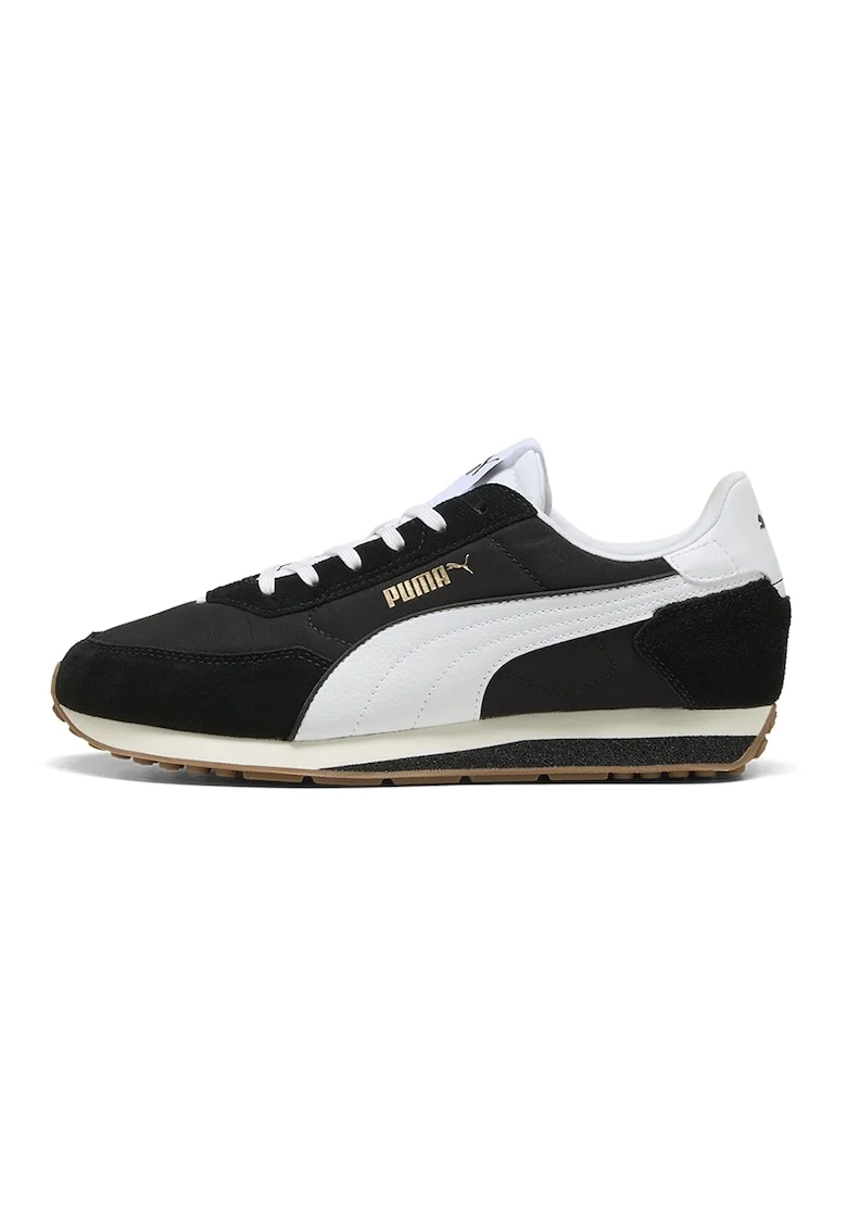 Pantofi sport St Miler de plasa cu garnituri de piele intoarsa, Alb/Negru