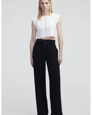Pantaloni eleganti cu talie inalta, Negru