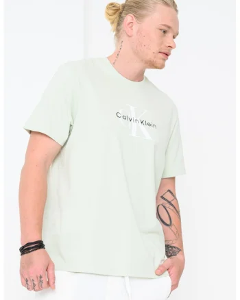 Tricou din bumbac cu imprimeu logo, Verde pal